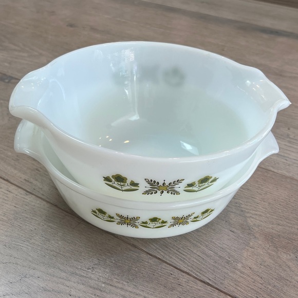 Vintage Anchor Hocking Meadow Green FireKing Dishes Set of 2 - Picture 13 of 15